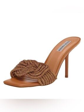 Steve Madden Bronze ApplaudT Knotted Beaded High Heel Mule